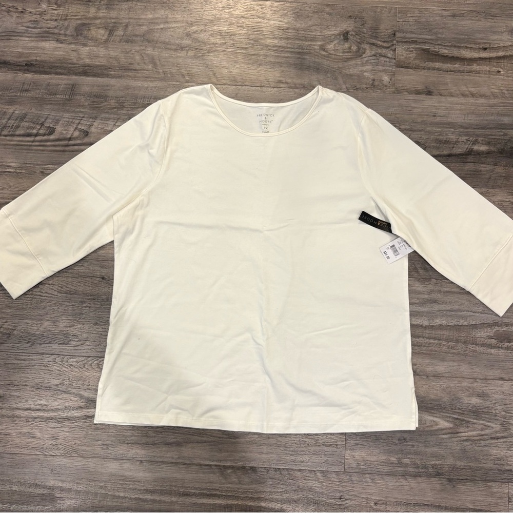 NWT Preswick & Moore white top- 1X